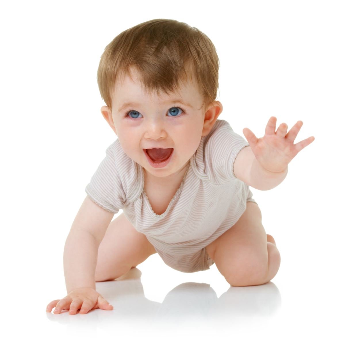 Baby crawling and reaching forward — baby development milestones 0 to 12 months